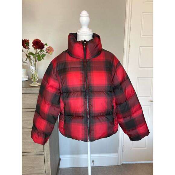 Old Navy | NWT, Buffalo Red/Black Plaid Puffer Jacket | Med - Picture 2 of 13